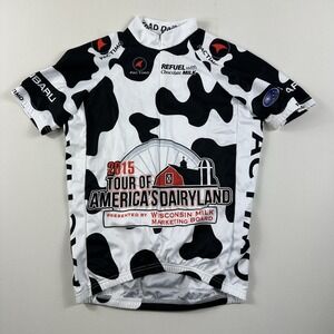 Pactimo Cycling Jersey Adult Small Black White‎ 2015 Tour Of America Dairyland